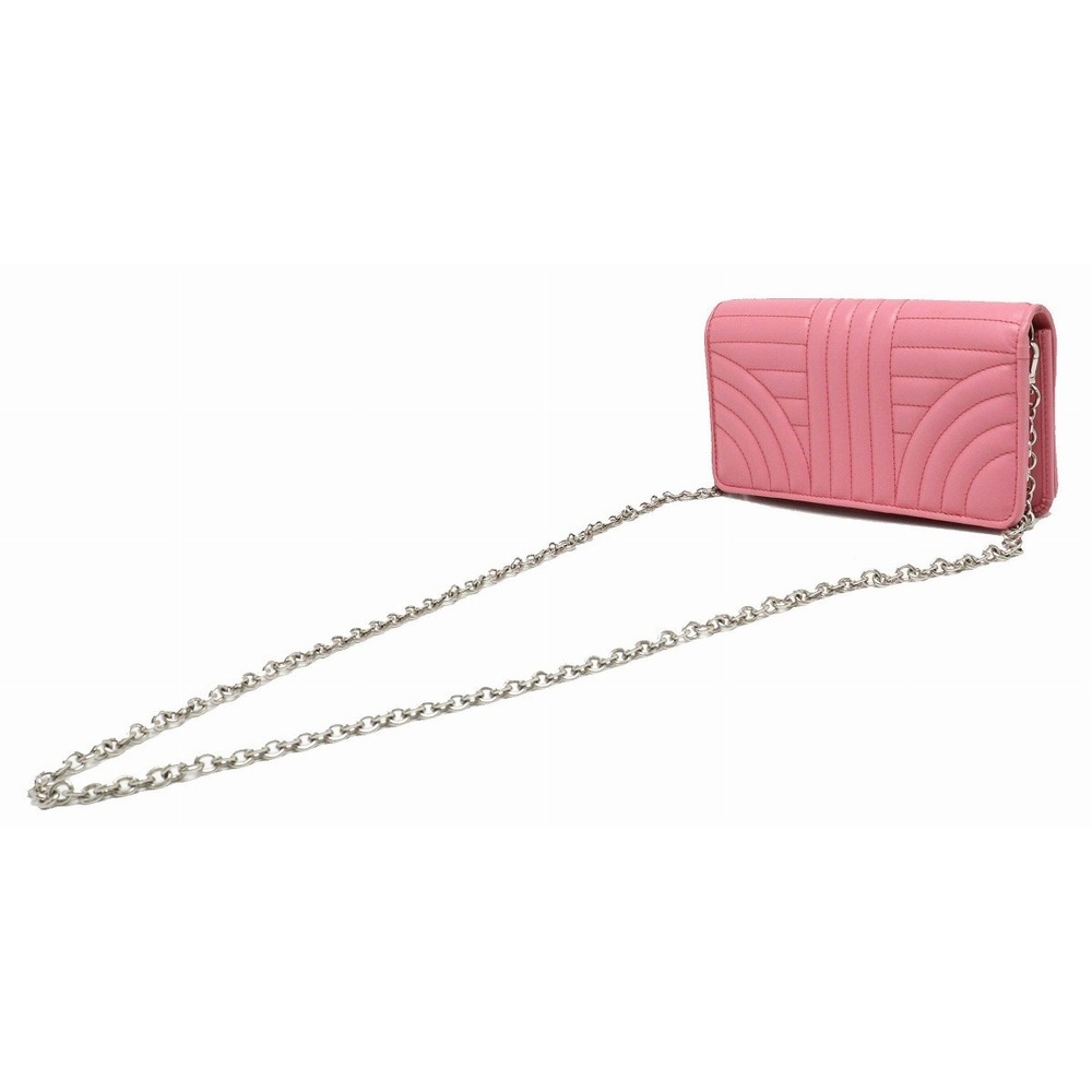 Prada Chain Wallet 2way Soft Calf Leather Pink - image 2